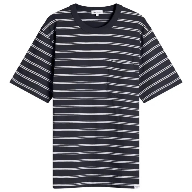 Norse Projects Men's Holger Sailor Stripe Pocket T-Shirt Dark Navy