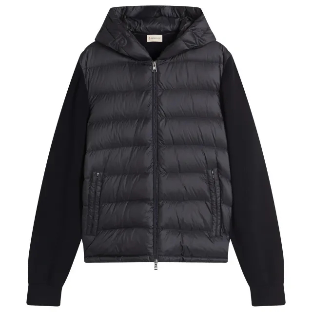 Moncler Men's Hybrid Zip Through Hooded Jacket Navy