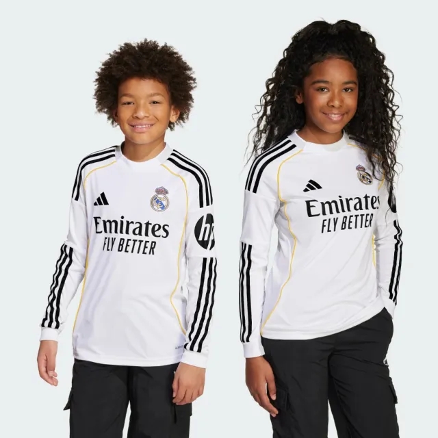 adidas Real Madrid 25/26 Long Sleeve Home Jersey Kids