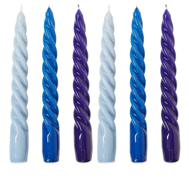 HAY Twist Candles - Set of 6 Blue/Purple