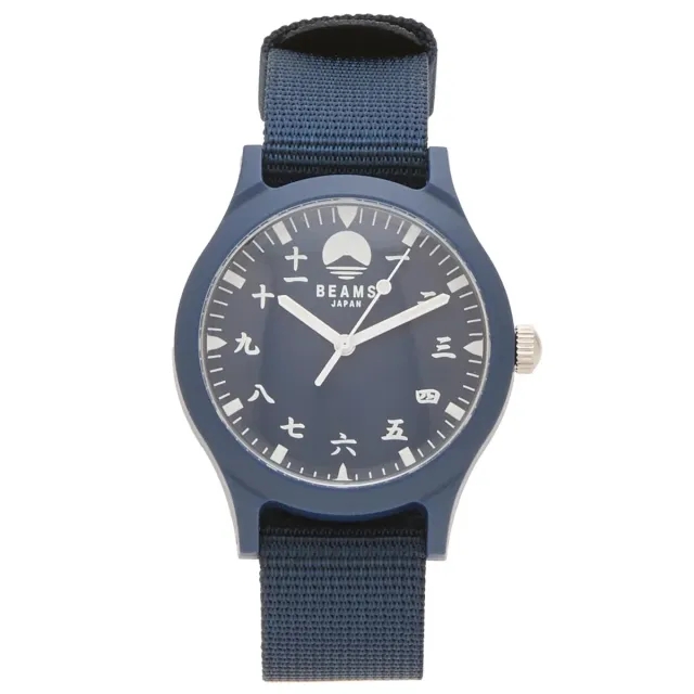 BEAMS JAPAN Kanji Number Wrist Watch Navy
