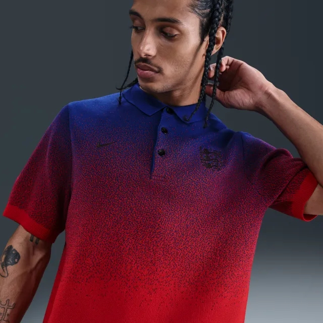 England Club Men's Nike Football Knit Polo - Blue - Polyester/Rayon