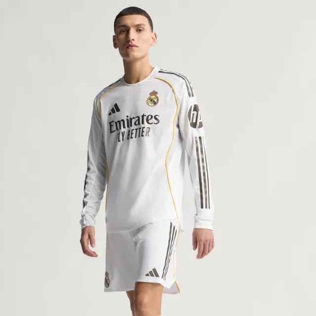 adidas Real Madrid 25/26 Long Sleeve Home Authentic Jersey