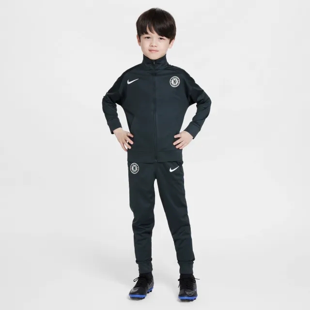 Chelsea F.C. Strike Younger Kids' Nike Dri-FIT Football Knit Tracksuit - Green - Sustainable Materials