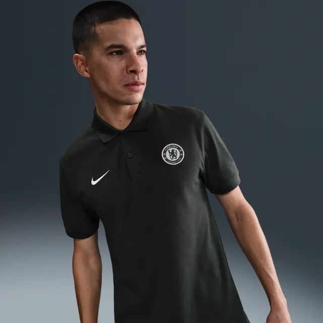 Chelsea F.C. The Nike Polo Men's Nike Dri-FIT Football Polo - Green - Cotton/Polyester