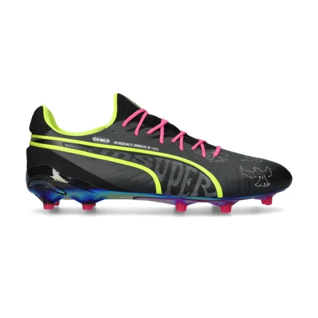 PUMA King Ultimate x Kidsuper FG/AG Football Boots Unisex, Black/Electric Lime/Strongray