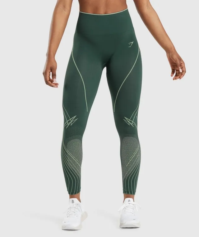  Apex Seamless High Rise Leggings - Obsidian Green/Cucumber Green