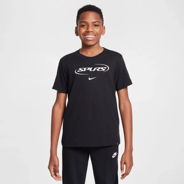 Tottenham Hotspur Older Kids' Nike Football T-Shirt - Black - Cotton
