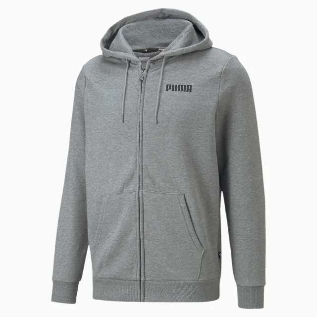 PUMA Essentials Full-Zip Full-Length Hoodie Men, Medium Grey Heather, size 3XL