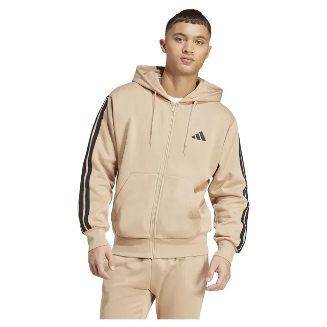 Adidas Essentials 3 Stripes Fleece Full Zip Sweatshirt