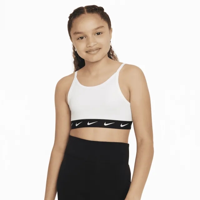 Nike One Girls' Sports Bra - White - Polyester/Elastane