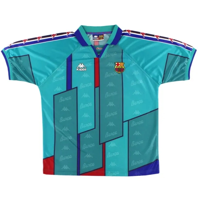 1995-97 Barcelona Kappa Away Shirt *Mint* M - Barcelona / Mint / Medium
