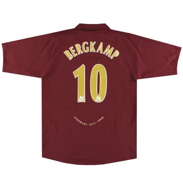 2005-06 Arsenal Highbury Nike Home Shirt Bergkamp #10 L - Arsenal / Excellent / Large