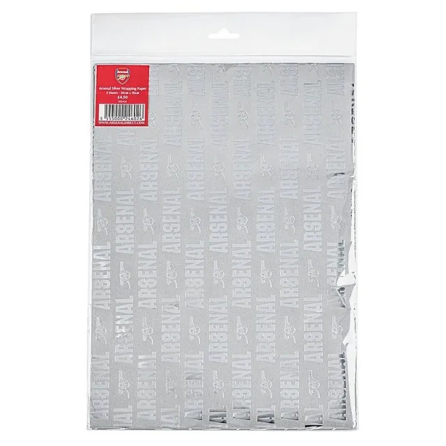 Arsenal Silver Wrapping Paper, Multicolor