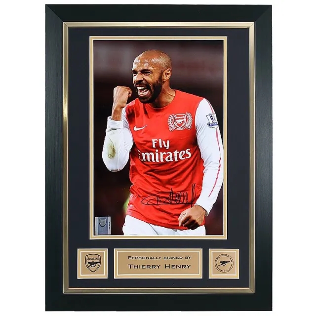 Arsenal Framed Signed Henry Fist Celebration Print, Multicolor