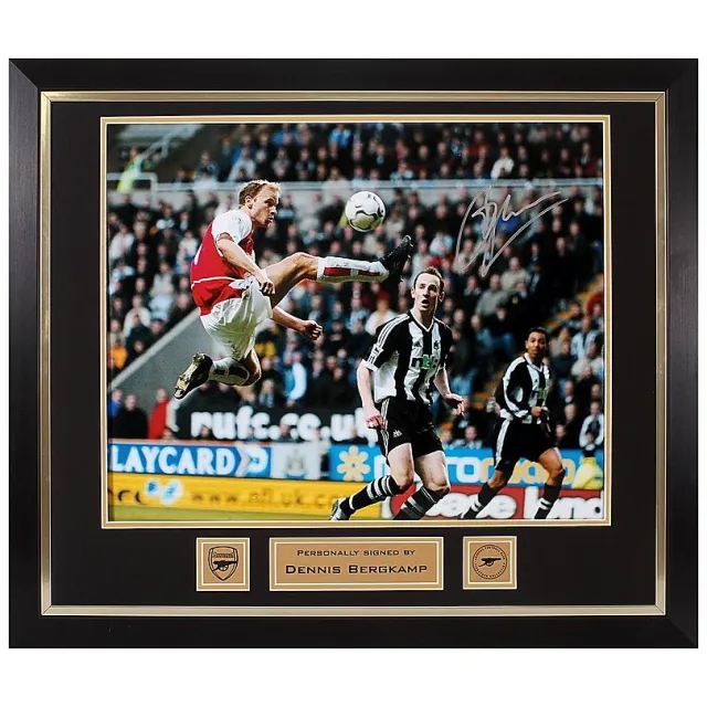 Arsenal Framed Signed Bergkamp Statue Print, Multicolor