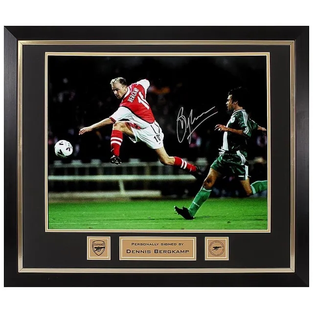Arsenal Framed Signed Bergkamp Volley Print, Multicolor