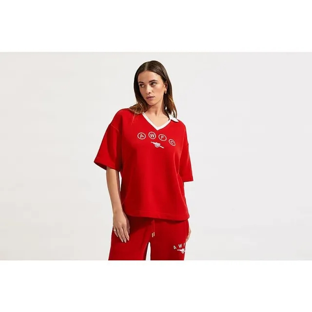Arsenal AWFC Womens Boxy Polo Shirt, Multicolor
