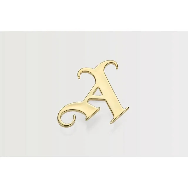 Arsenal 18ct Gold Plated Silver Gothic A Pin Badge, Multicolor