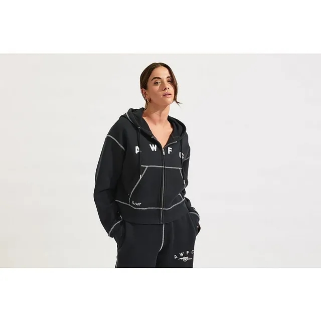 Arsenal AWFC Womens Black Zip Hoodie, Multicolor