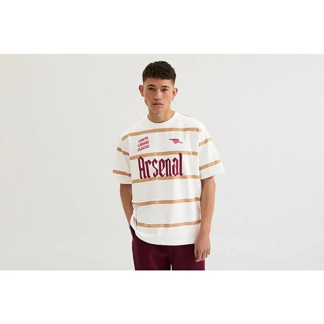 Arsenal North London Classic White Striped T-Shirt, Multicolor