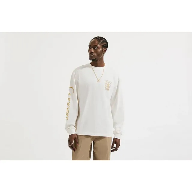 Arsenal Retro Crest Long Sleeved T-Shirt in White, Multicolor