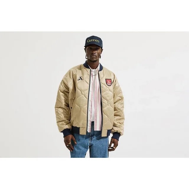 Arsenal Unisex Reversible Bomber Jacket in Gold, Multicolor