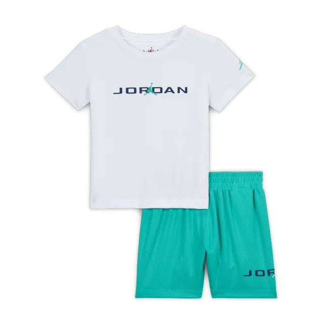 Nike Jordan Baby (12–24M) Baseline 2-Piece Mesh Shorts Set - Green - Cotton