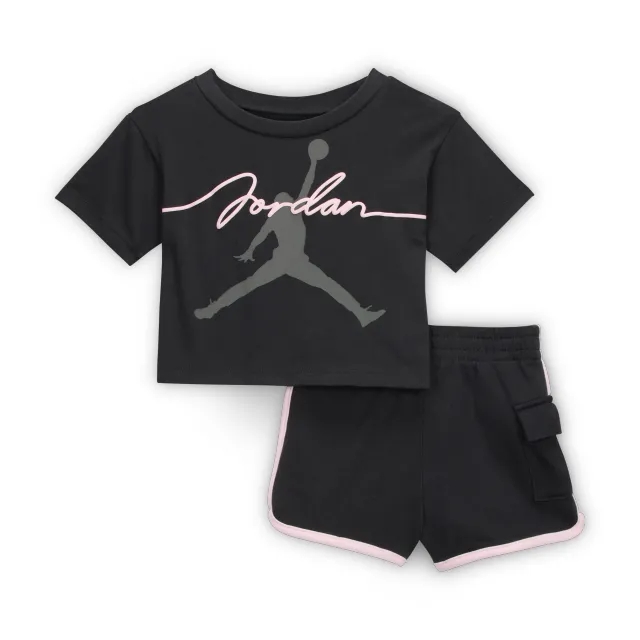 Nike Jordan Baby (12–24M) 'Hidden In Plain Sight 2-Piece Shorts Set - Black - Cotton