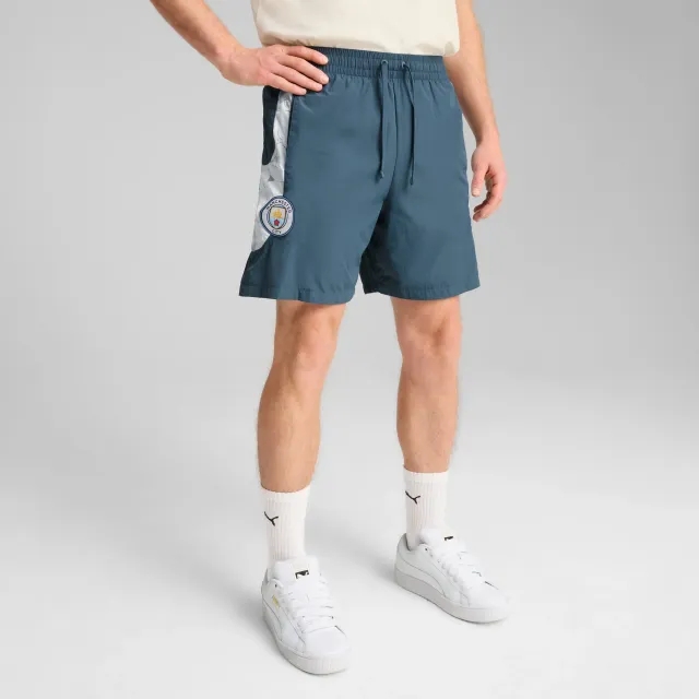 PUMA Kid Super x Manchester City Travel Shorts Men, Grey Skies/Frosted Dew, size Large