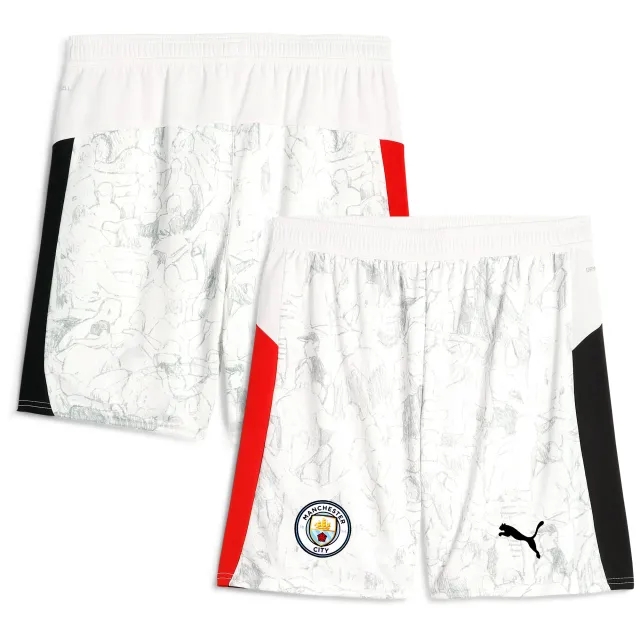 PUMA Kid Super x Manchester City Shorts Youth, White/Black, size 11-12 Youth