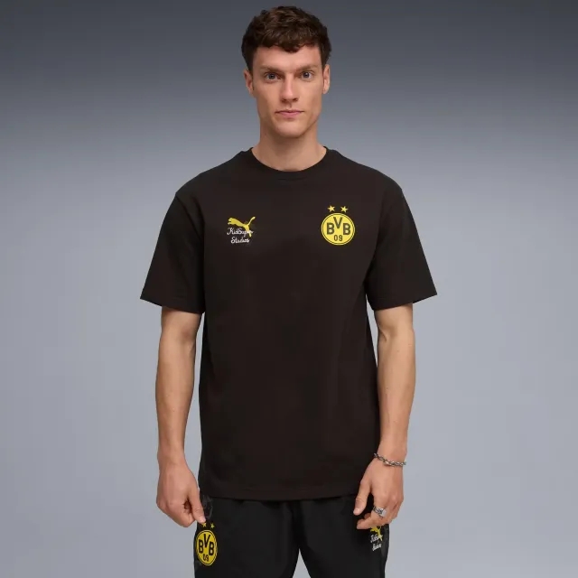 PUMA Kid Super x Borussia Dortmund Graphic T-Shirt Men, Black/Faster Yellow, size 3XL