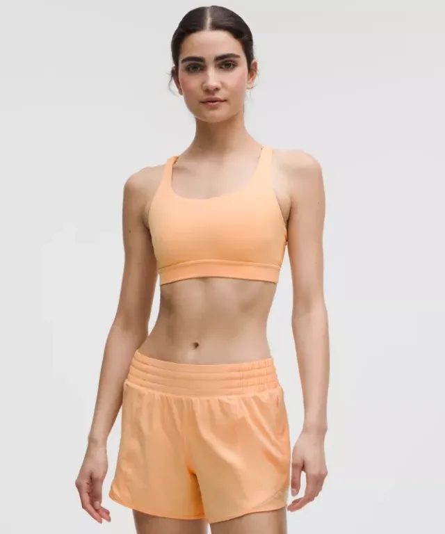 lululemon – Women's Energy Sports Bra Medium Support, B-D Cups – Color Orange – Size 10