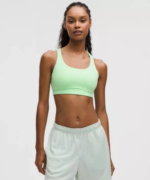 lululemon – Women's Energy Sports Bra Medium Support, B-D Cups Evolve – Color Green – Size L