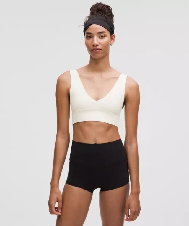 lululemon – Women's Align V-Neck Sports Bra Light Support, A/B Cup – Color White – Size 10
