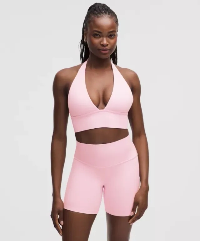lululemon – Women's Align Halter Sports Bra Light Support, C/D Cup – Color Pink – Size 10