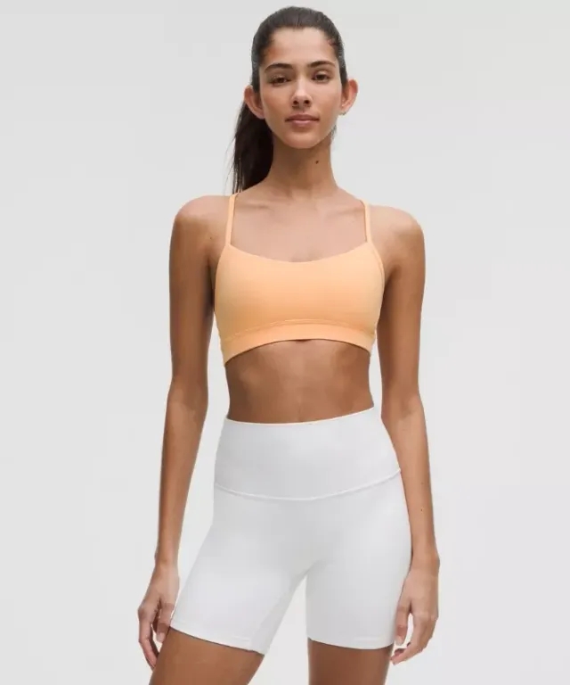 lululemon – Women's Flow Y Sports Bra Nulu Light Support, A-C Cups – Color Orange – Size 10