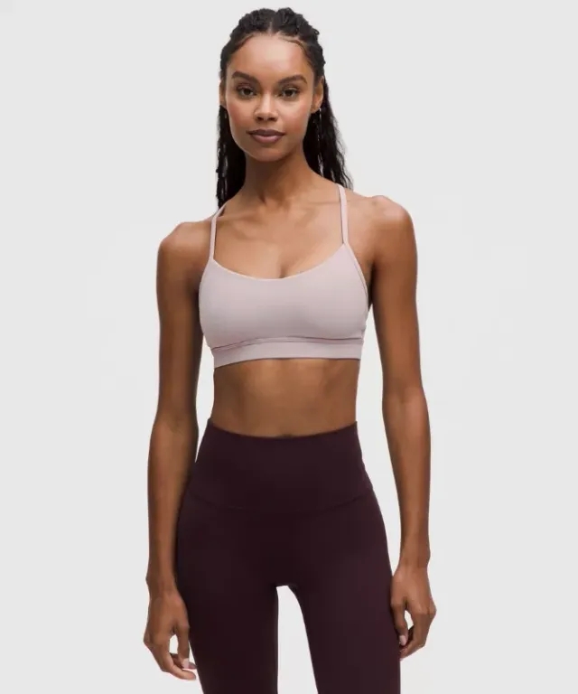 lululemon – Women's Flow Y Sports Bra Nulu Light Support, A-C Cups – Color Grey – Size 10