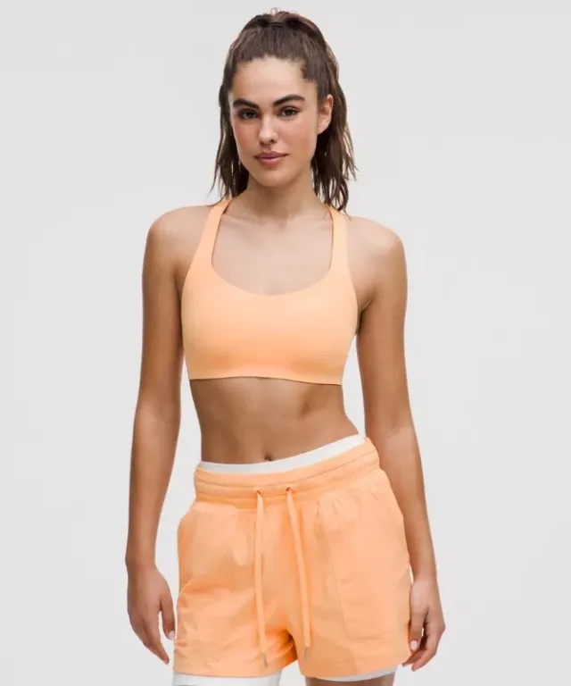 lululemon – Women's FlexyFlex Strappy Yoga Sports Bra Light Support, A-C Cups – Color Orange – Size L/XL
