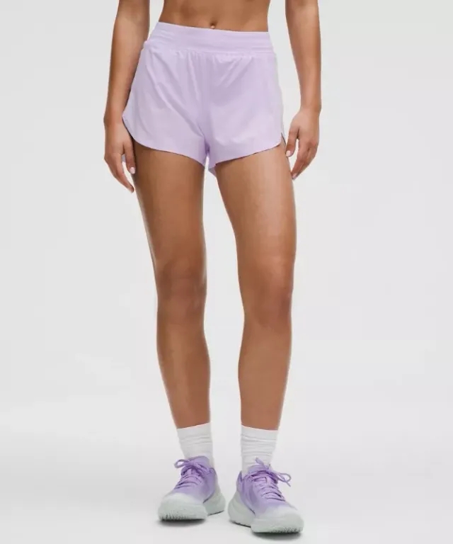 lululemon – Women's Fast and Free High-Rise Classic-Fit Split Shorts – 3" – Color Purple – Size L