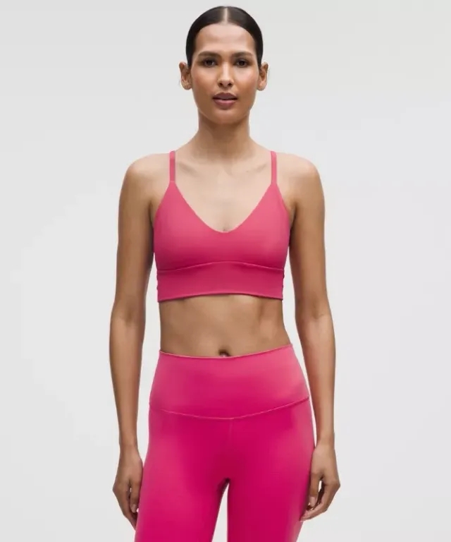 lululemon – Women's Focuser Scoop-Neck Sports Bra Nulu Light Support, A/B Cup – Color Pink – Size L