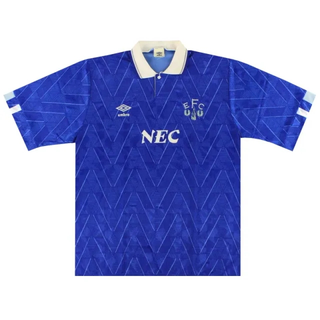 1989-91 Everton Umbro Home Shirt L - Everton / Excellent / Large