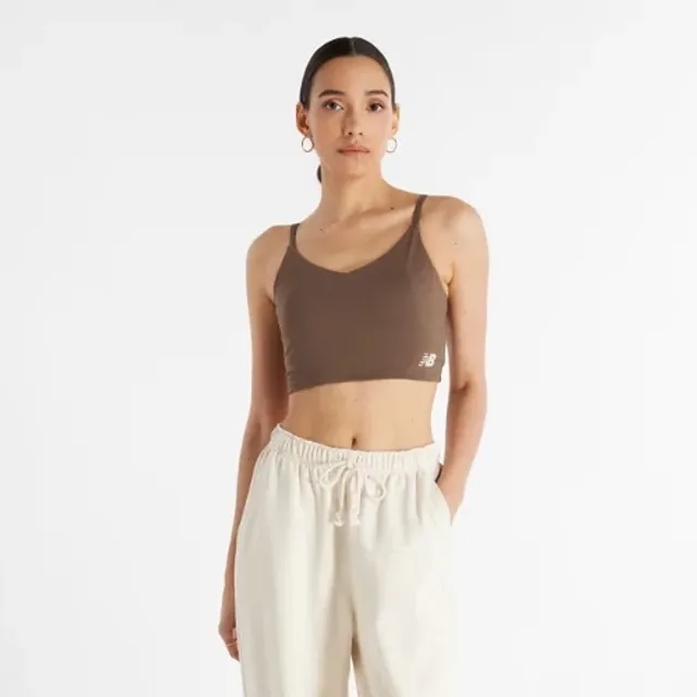 New Balance Women's NB Harmony Light Support Sports Bra in Brown Poly Knit