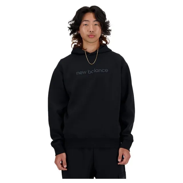 New Balance Men's Hyper Density Graphic Hoodie in Black Poly Fleece