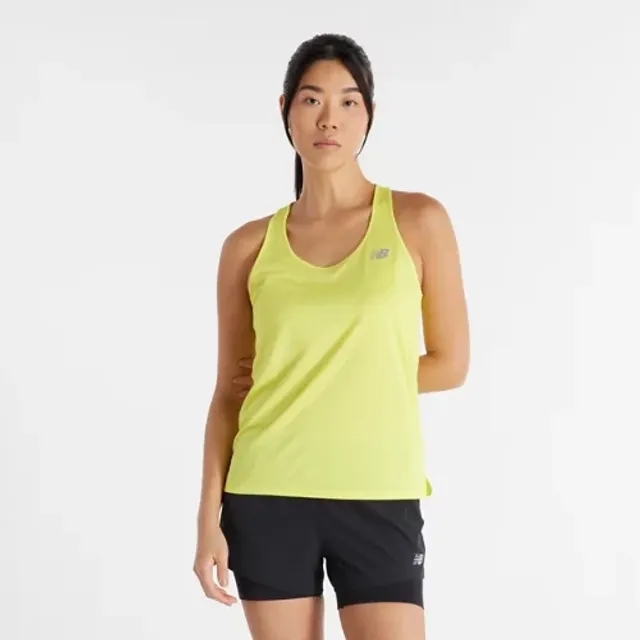 New Balance Women's Sport Essential Tank in Yellow Poly Knit