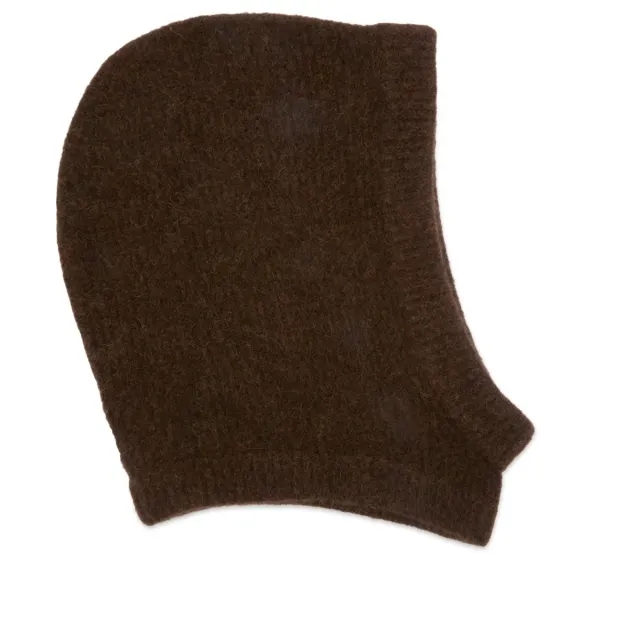 Rick Owens Men's Knit Hood Brown