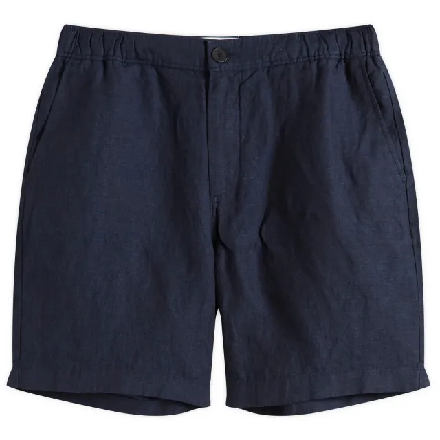 Wax London Men's Kurt Two Tone Linen Shorts Navy