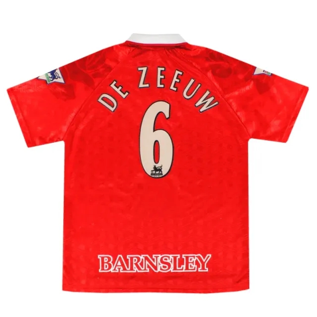 1997-98 Barnsley Admiral Home Shirt de Zeeuw #6 S - Barnsley / Very Good / Small