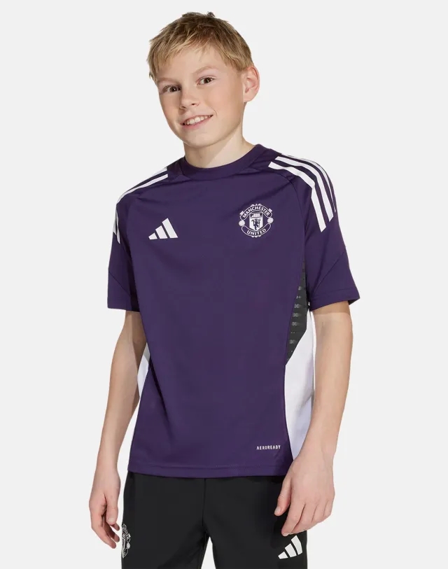 Kids' adidas Manchester United Training T-Shirt in Black/White 