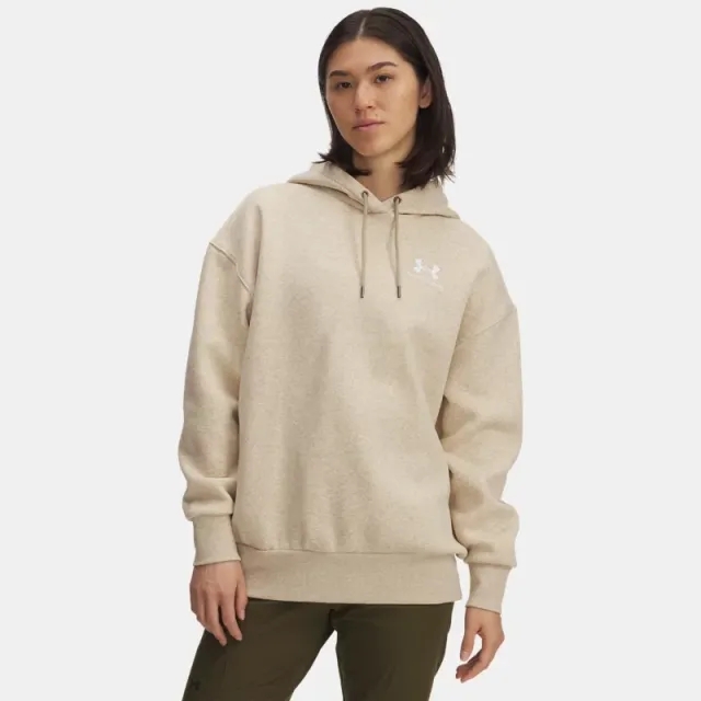 Under Armour  Icon Fleece Women's Oversized Hoodie City Khaki Light Heather / White M